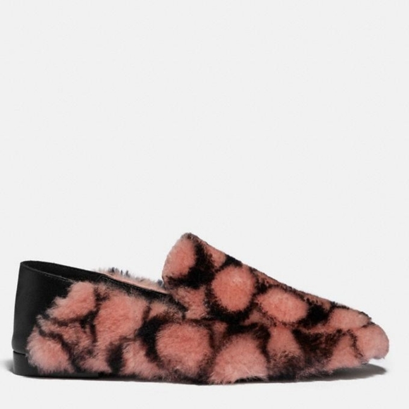 COACH Holly Signature Shearling Loafer Slippers NIB - Picture 2 of 5